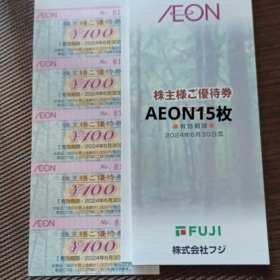 AEON(イオン)の24'　イオン株主優待券　15枚 エンタメ/ホビーのアニメグッズ(その他)の商品写真