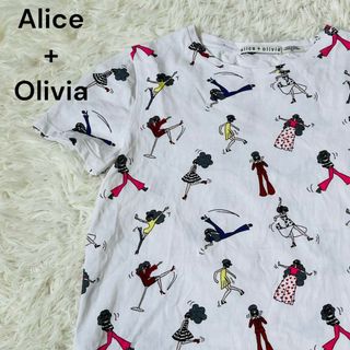 アリスアンドオリビア(Alice+Olivia)のAlice アリス+オリビア　総柄　Tシャツ　カットソー　白　半袖(Tシャツ(半袖/袖なし))