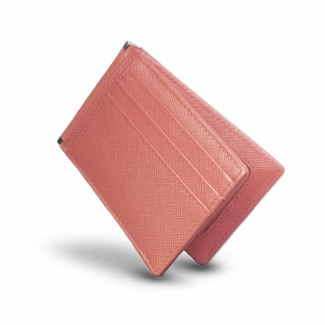 【色: ピンク】本革 カード入れ 定期入れ バタフライ型 メンズ レディース カ レディースのバッグ(その他)の商品写真