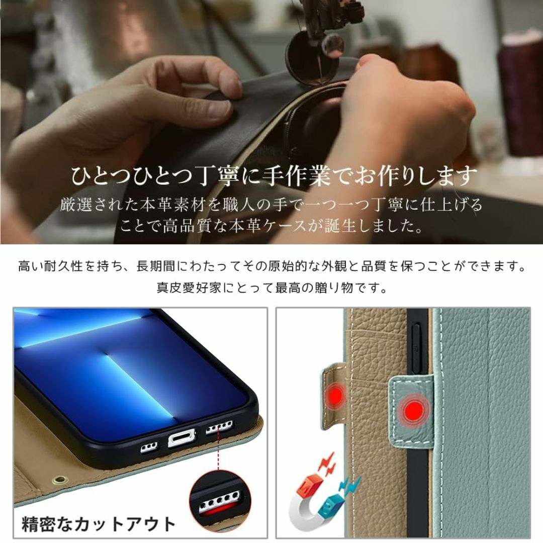 【サイズ:iPhone13_色:ブルーメグレー】Kahper for iPhon スマホ/家電/カメラのスマホアクセサリー(その他)の商品写真