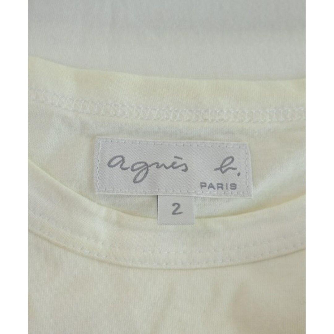 agnes b.(アニエスベー)のAgnes b. アニエスベー Tシャツ・カットソー 2(M位) 白 【古着】【中古】 レディースのトップス(カットソー(半袖/袖なし))の商品写真