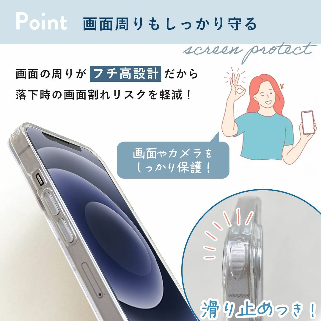 【色: ネイビー・レッド】MINTY iPhone15 ケース ショルダーストラ スマホ/家電/カメラのスマホアクセサリー(その他)の商品写真