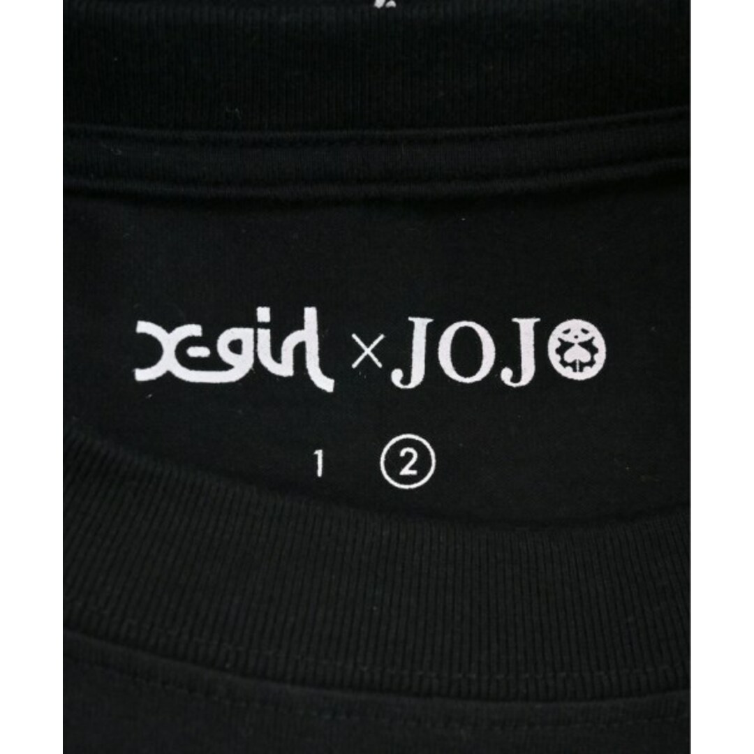 X girl エックスガール Tシャツ・カットソー 2(M位) 黒x白(総柄) 【古着】【中古】 レディースのトップス(カットソー(半袖/袖なし))の商品写真