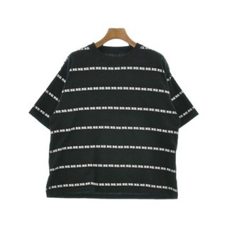 X girl エックスガール Tシャツ・カットソー 2(M位) 黒x白(総柄) 【古着】【中古】(カットソー(半袖/袖なし))