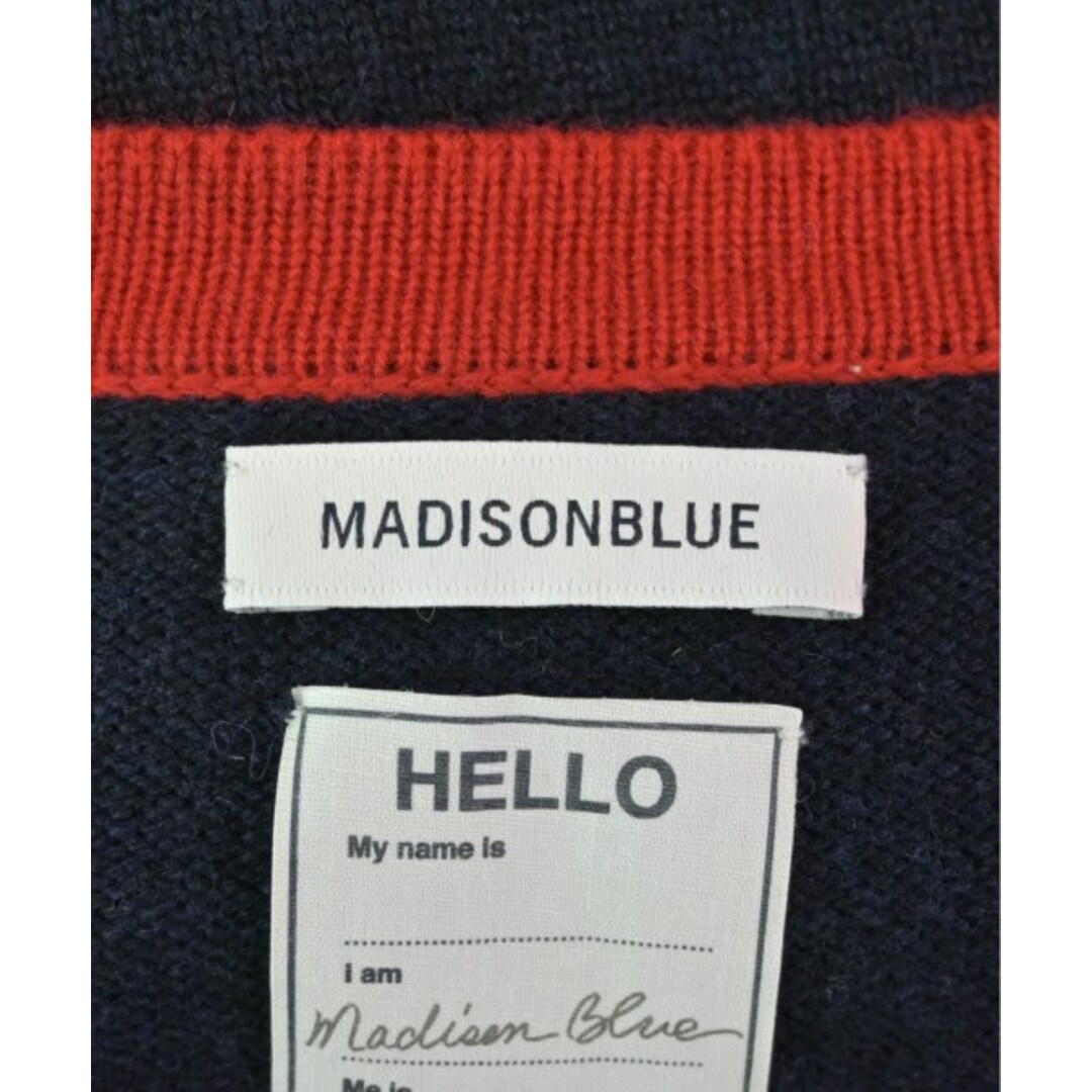 MADISONBLUE(マディソンブルー)のMADISON BLUE マディソンブルー カーディガン 1(S位) 紺x赤 【古着】【中古】 レディースのトップス(カーディガン)の商品写真