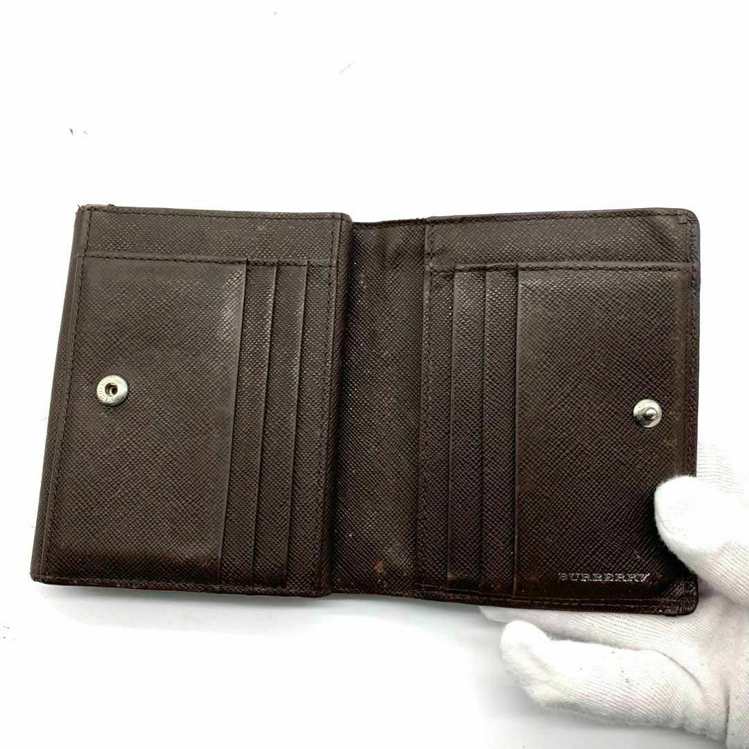 BURBERRY(バーバリー)のバーバリー サフィアーノレザー 折りたたみ財布 ノバチェック ブラウン レディースのファッション小物(財布)の商品写真