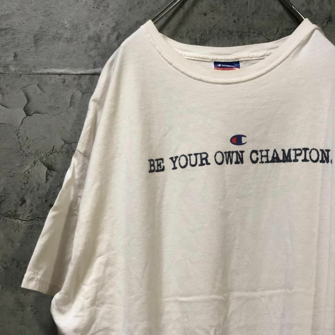 Champion(チャンピオン)の【Champion】BE YOUR OWN 雰囲気抜群 メッセージ Tシャツ メンズのトップス(Tシャツ/カットソー(半袖/袖なし))の商品写真