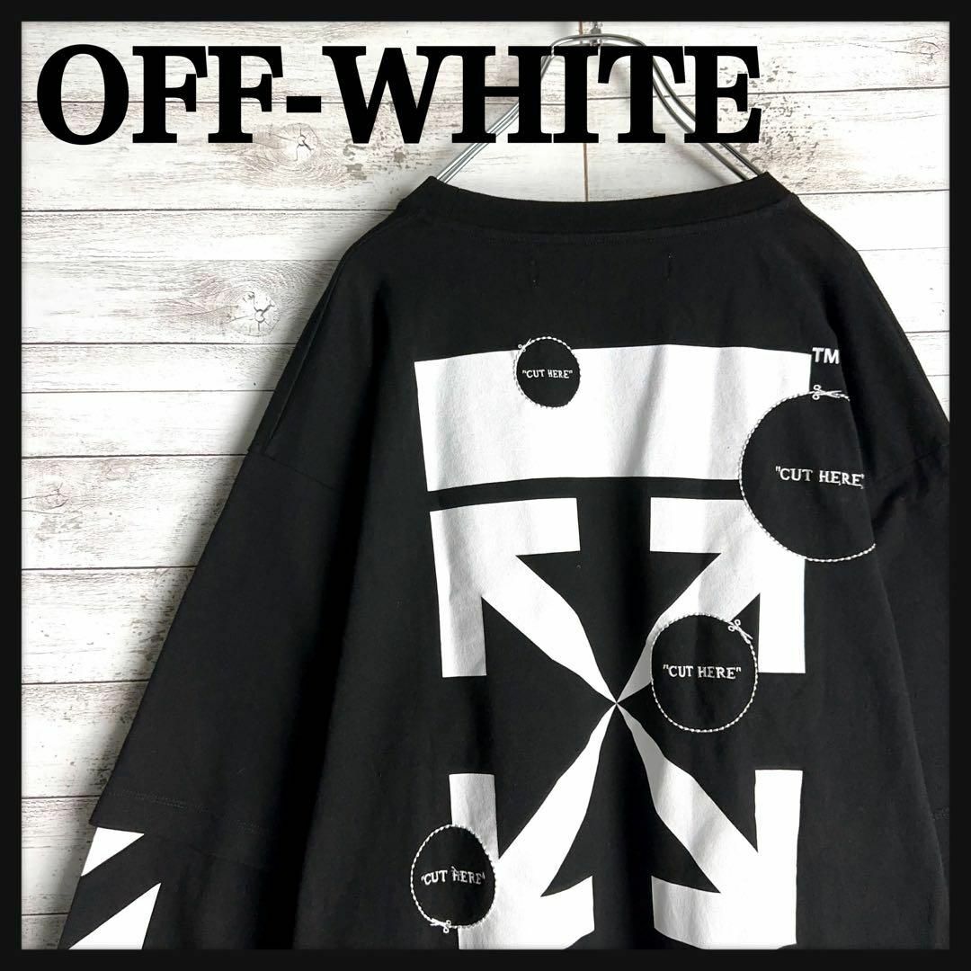 OFF-WHITE(オフホワイト)の9610【QR正規品確認済み】オフホワイト☆バックプリント ロングtシャツ美品 メンズのトップス(Tシャツ/カットソー(七分/長袖))の商品写真