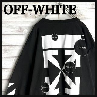 OFF-WHITE - 9610【QR正規品確認済み】オフホワイト☆バックプリント ロングtシャツ美品