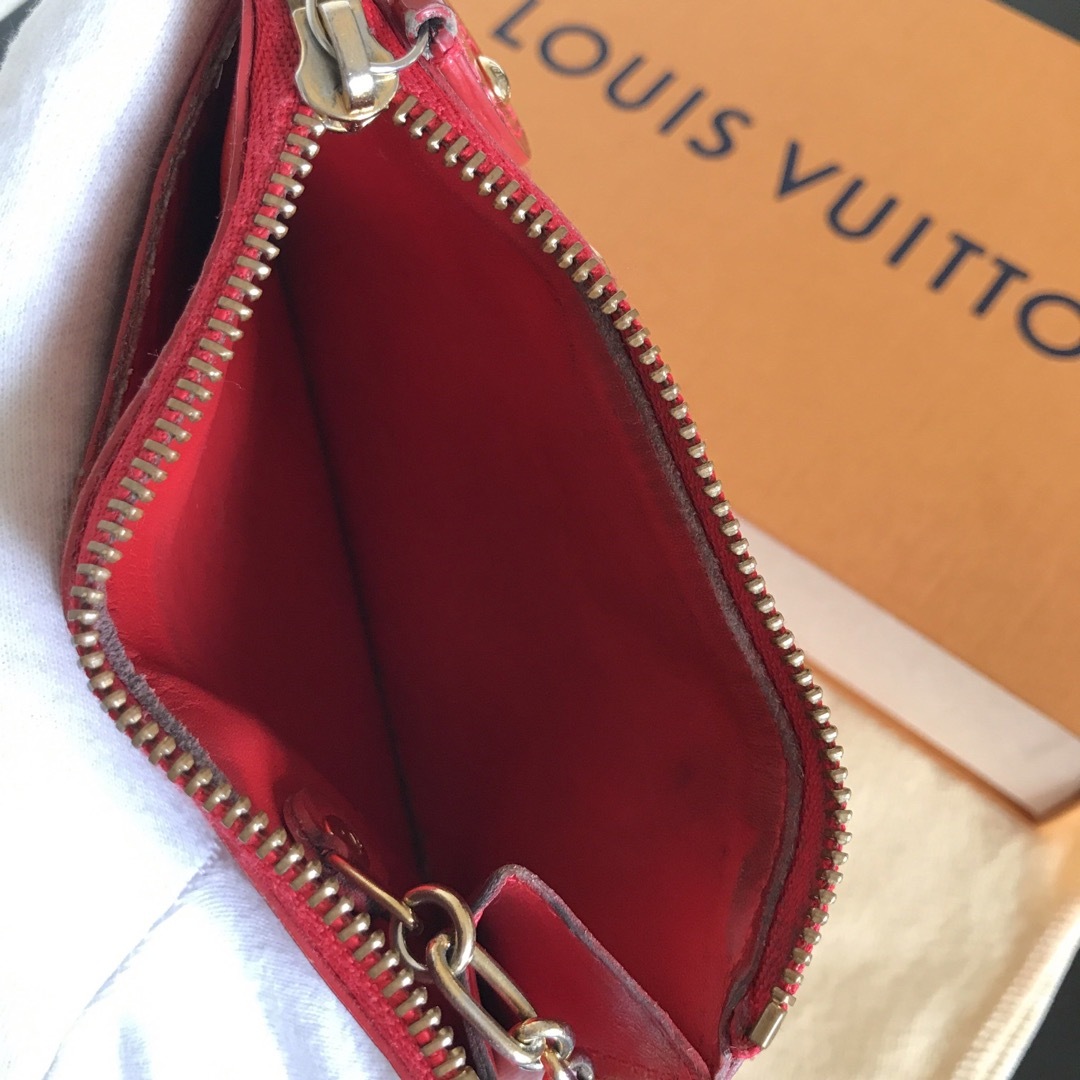 LOUIS VUITTON(ルイヴィトン)のルイヴィトン　コインケース　ポシェット　ヴェルニ　クレ　エナメル　箱　保存袋　 レディースのファッション小物(コインケース)の商品写真