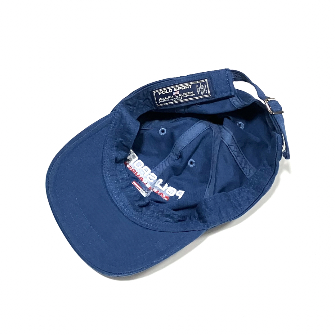 POLO RALPH LAUREN(ポロラルフローレン)のUS製 POLO SPORT ポロスポーツ コットンキャップ ブルー 90’ メンズの帽子(キャップ)の商品写真