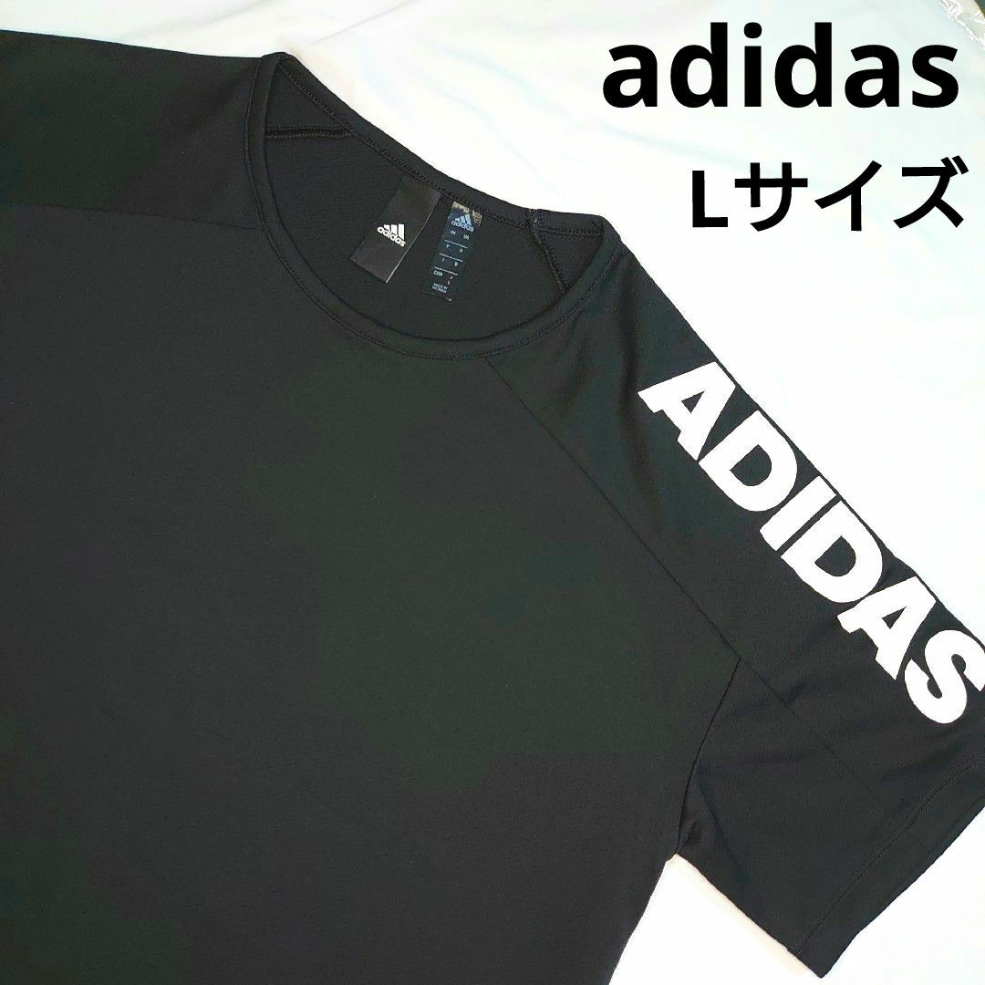 adidas(アディダス)のadidas 半袖Tシャツ レディース Lサイズ 黒 クライマライト レディースのトップス(Tシャツ(半袖/袖なし))の商品写真