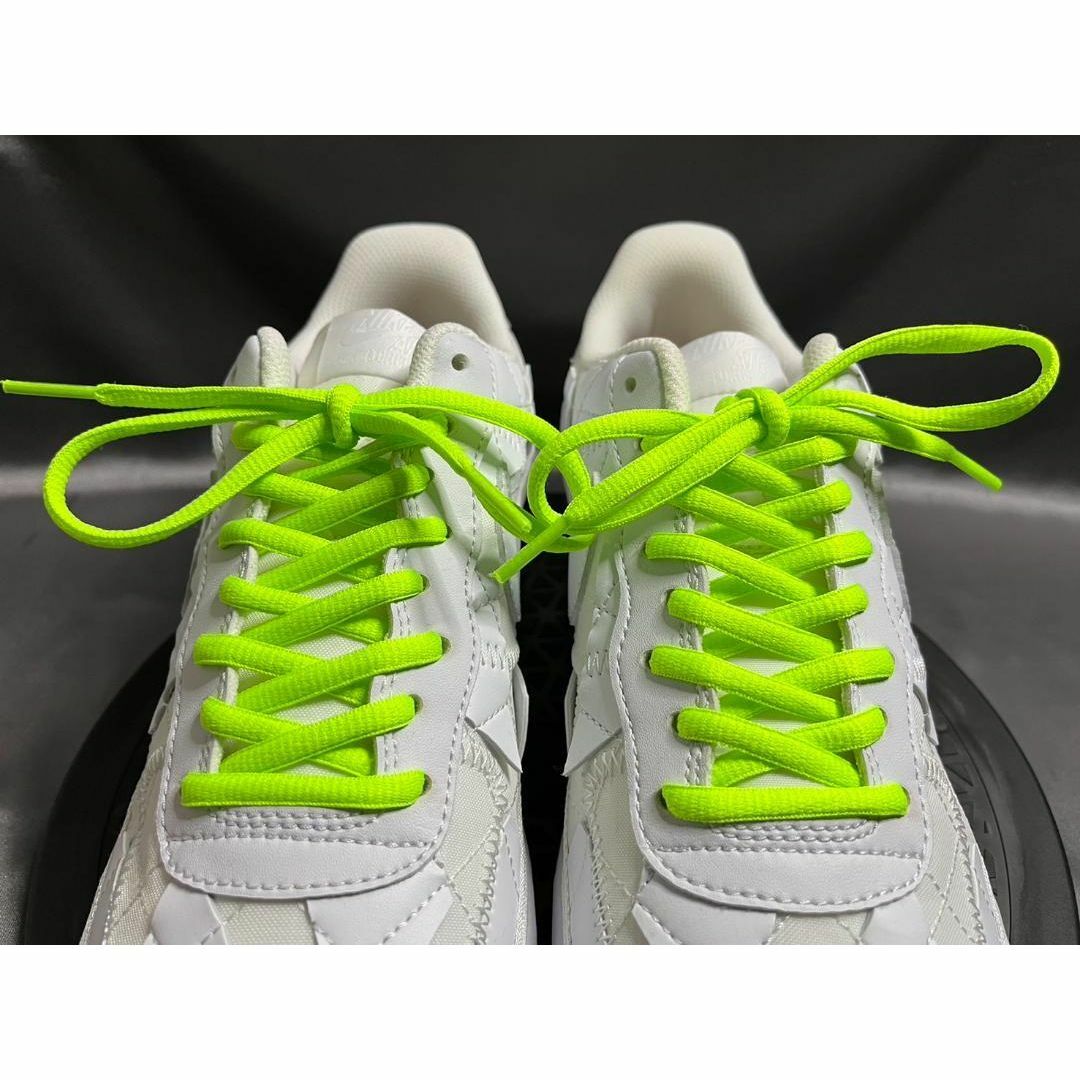 新品130cm オーバル シューレース 靴紐 平丸紐 ネオングリーン ③ メンズの靴/シューズ(スニーカー)の商品写真