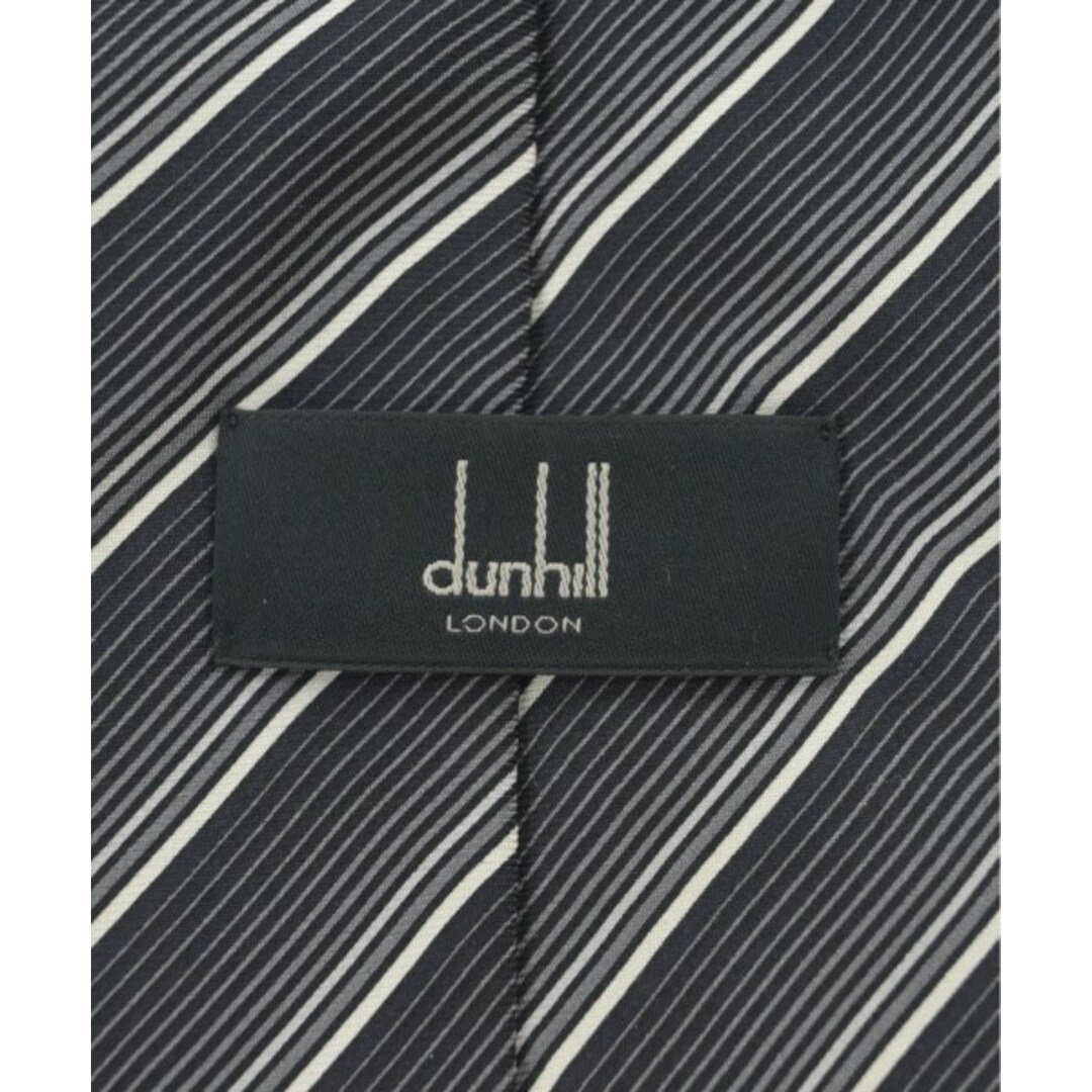 Dunhill(ダンヒル)のdunhill ダンヒル ネクタイ - 黒x白(レジメンタル) 【古着】【中古】 メンズのファッション小物(ネクタイ)の商品写真