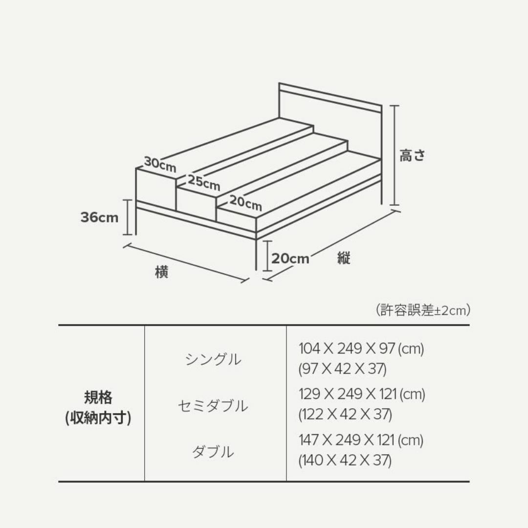 ZINUS 布張り ベッドフレーム シングル Wanda Platform Be インテリア/住まい/日用品のベッド/マットレス(その他)の商品写真