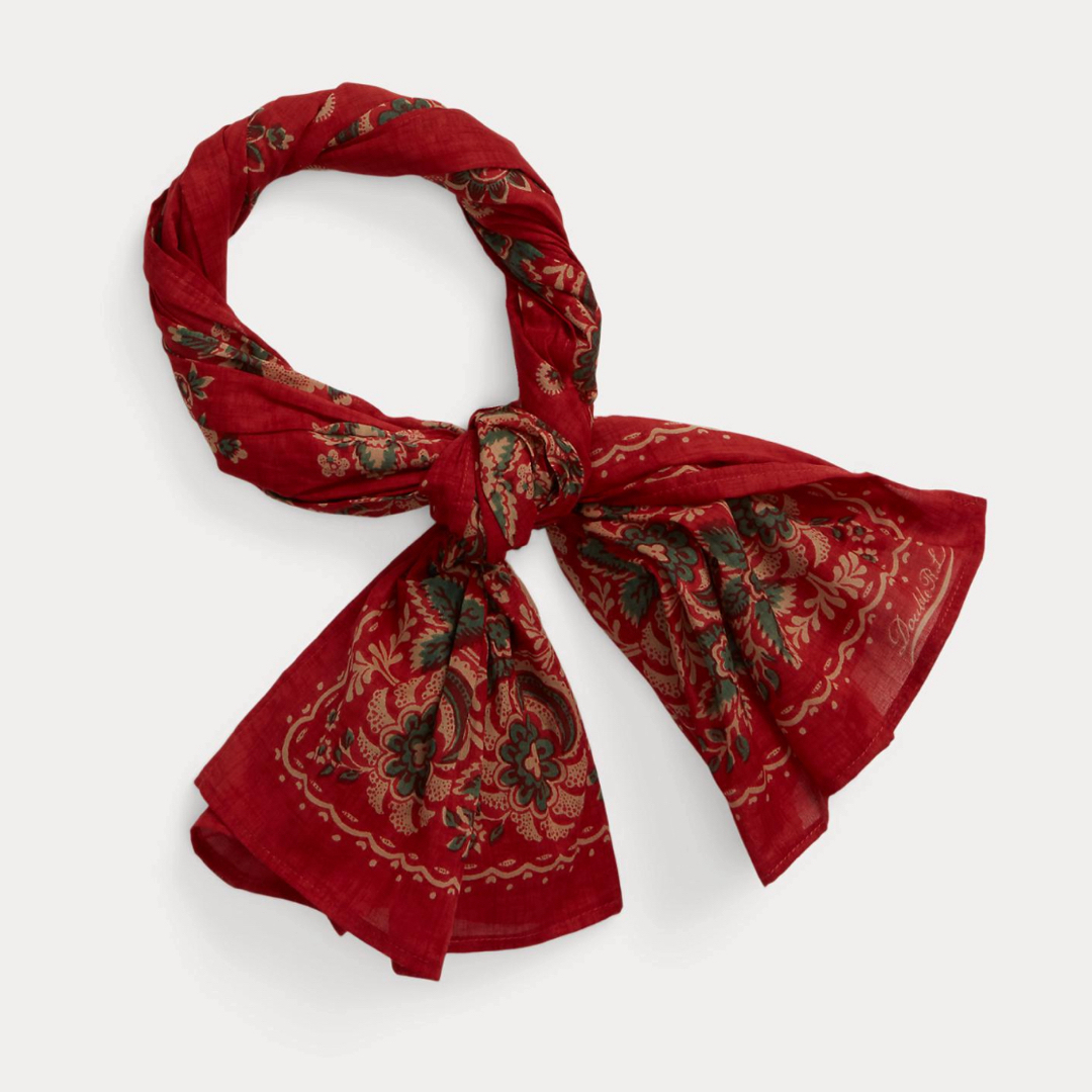 フローラルプリント コットン ボイル スカーフ レディースのファッション小物(バンダナ/スカーフ)の商品写真