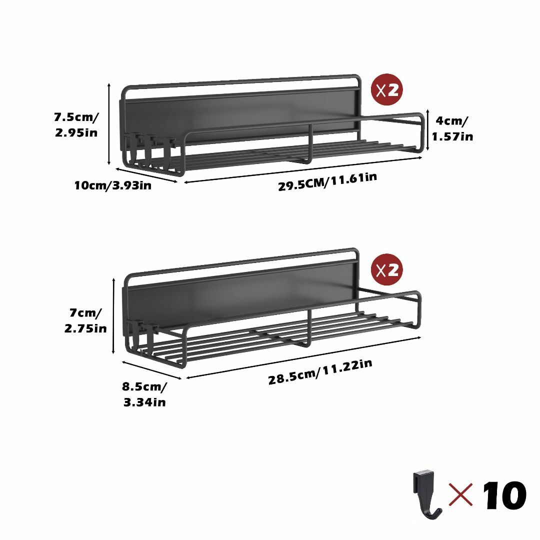 COVAODQ マグネット スパイスラック 冷蔵庫サイドラック 調 管12VB インテリア/住まい/日用品のキッチン/食器(収納/キッチン雑貨)の商品写真