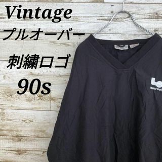 【k2978】USA古着90sヴィンテージ刺繍ロゴナイロンプルオーバージャケット(ナイロンジャケット)