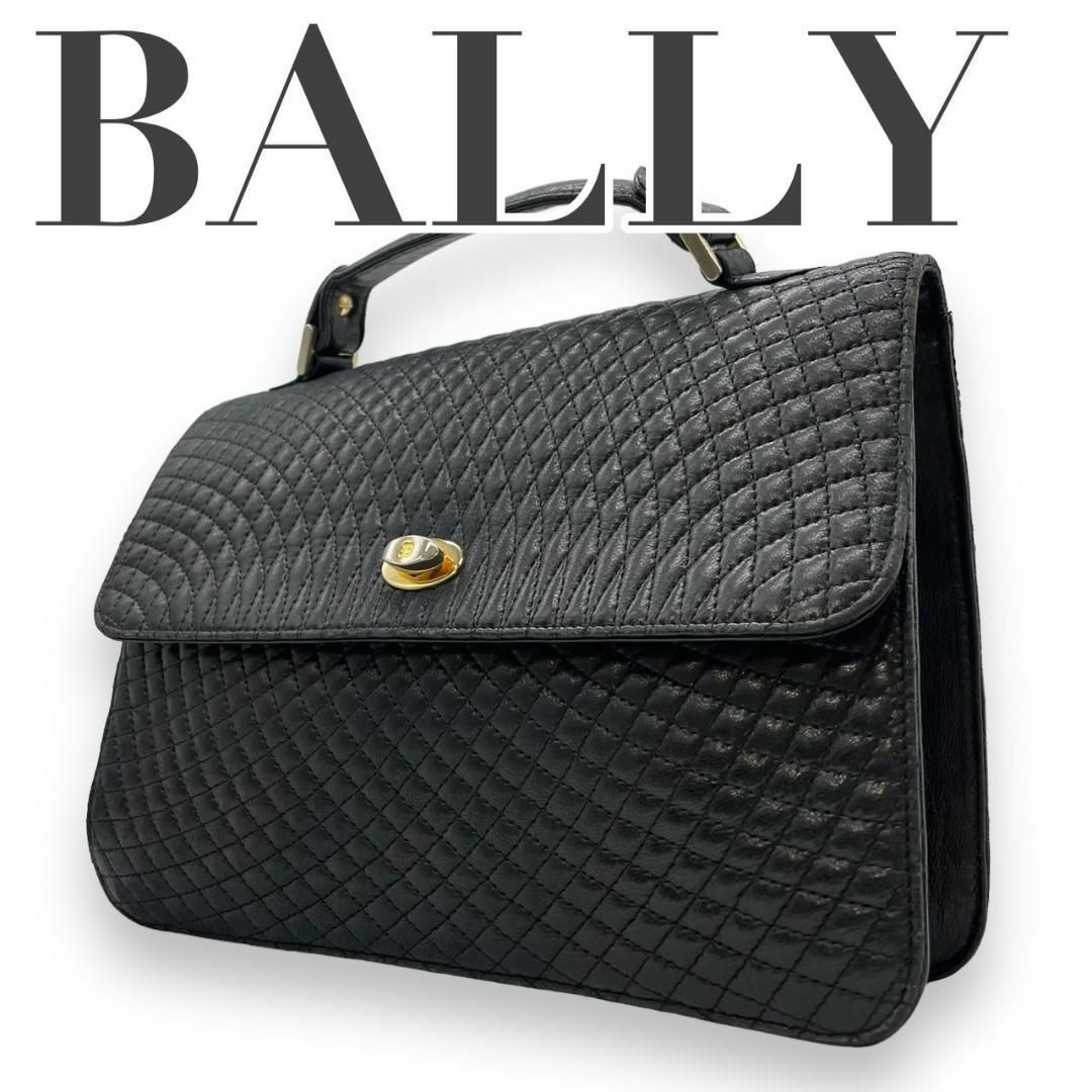 Bally(バリー)の美品　BALLY バリー　S97　キルティング　ハンドバッグ　ターンロック　黒 レディースのバッグ(ハンドバッグ)の商品写真