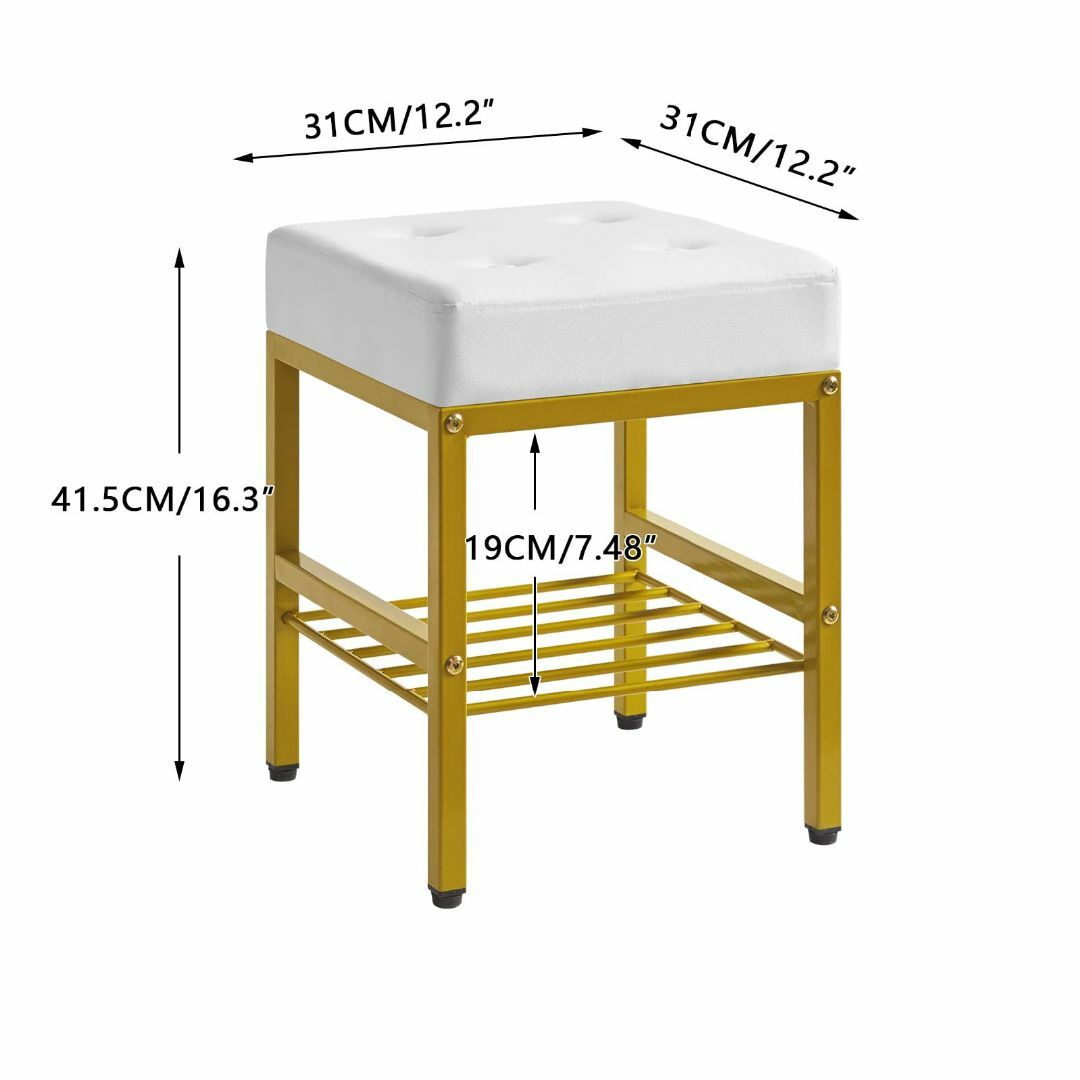 【色: ホワイト】IBUYKE スツール おしゃれ 椅子 多機能収納スツール 運 インテリア/住まい/日用品の収納家具(玄関収納)の商品写真