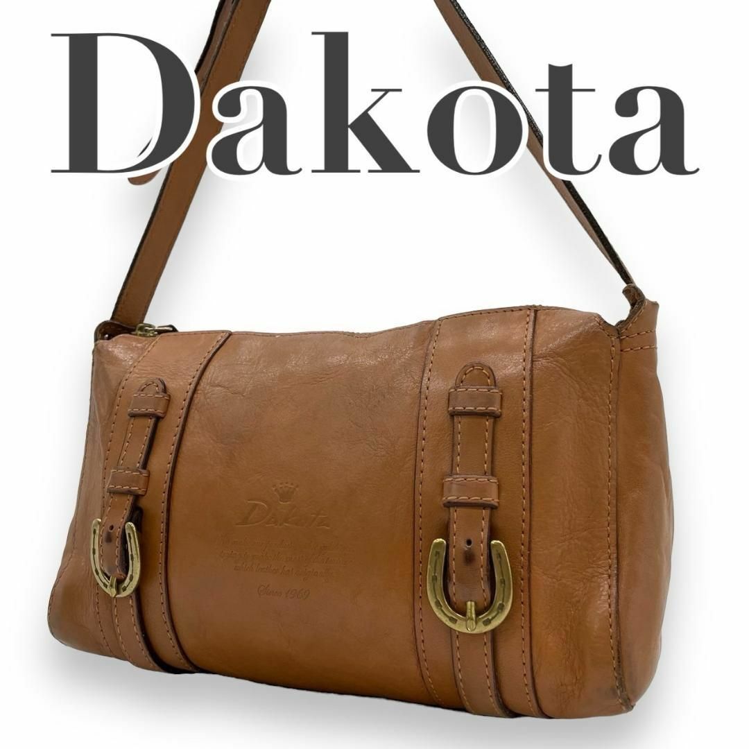 Dakota(ダコタ)のDakota　ダコタ　S5　キューブ　ショルダーバッグ　レザー　クロスボディ　茶 レディースのバッグ(ショルダーバッグ)の商品写真