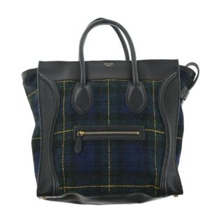 セリーヌ(celine)のCELINE セリーヌ バッグ（その他） - 黒x緑x紺等(チェック) 【古着】【中古】(その他)