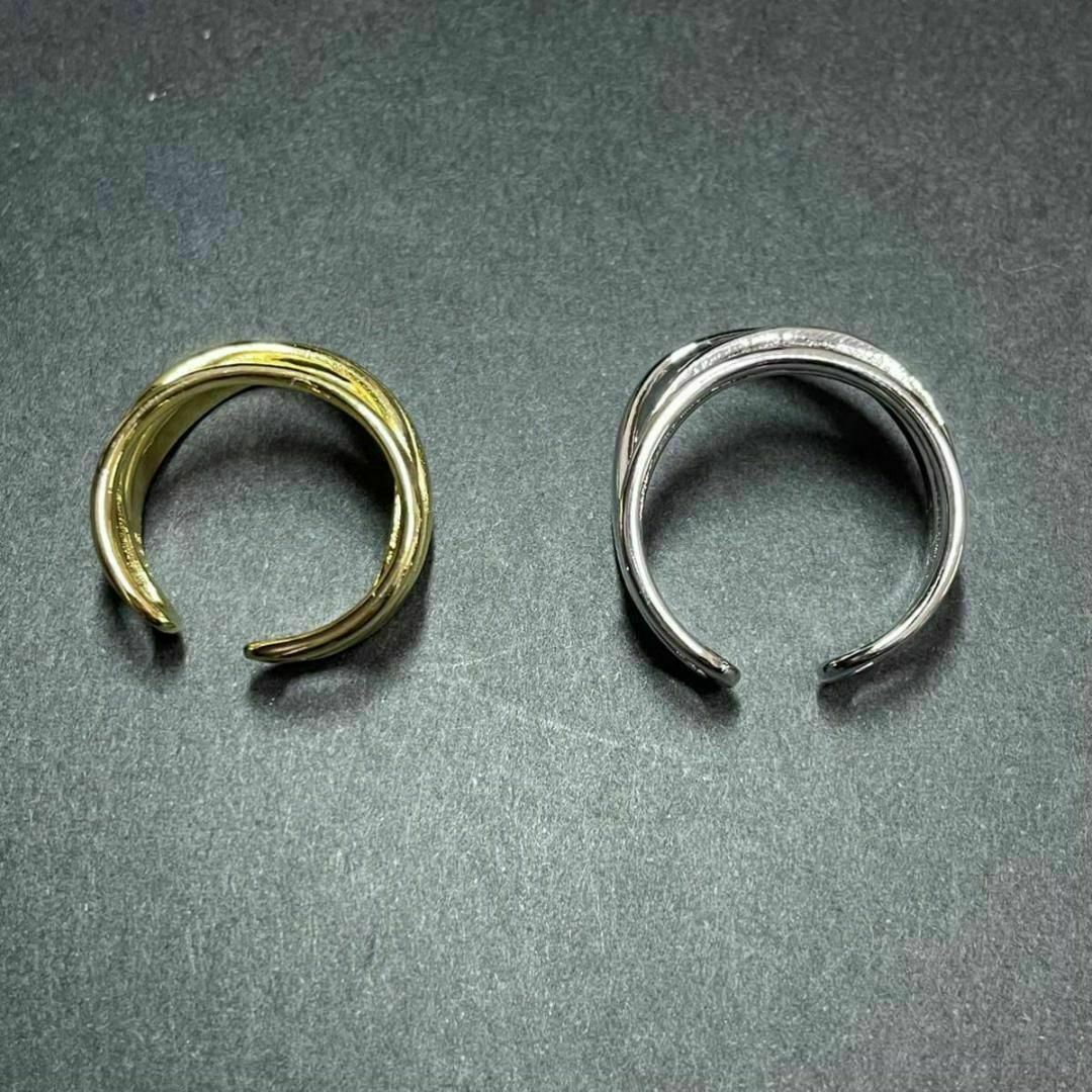 不規則型リング　指輪　シルバー925　ゴールド　シルバー　２カラー　ニュアンス レディースのアクセサリー(リング(指輪))の商品写真
