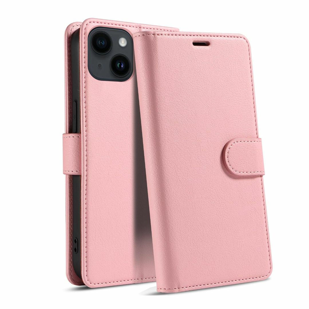 【色: ピンク】QUEASON iPhone 15 ケース 手帳型 いphone スマホ/家電/カメラのスマホアクセサリー(その他)の商品写真