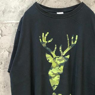 WILD シカ 鹿 迷彩 アニマル USA輸入 ビック Tシャツ(Tシャツ/カットソー(半袖/袖なし))