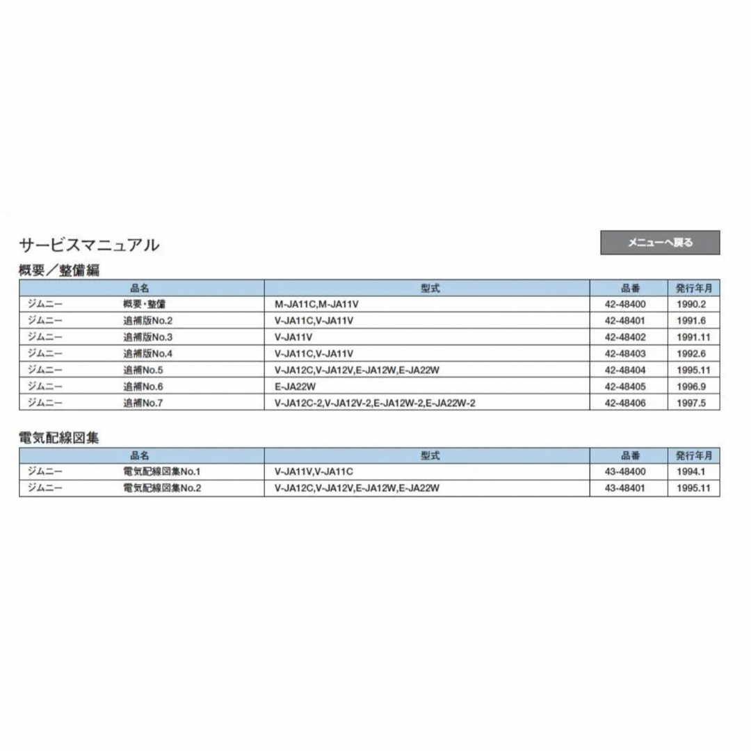 スズキ(スズキ)のジムニーサービスマニュアル 整備書 （JA11.12.22型式収録） 自動車/バイクの自動車(カタログ/マニュアル)の商品写真