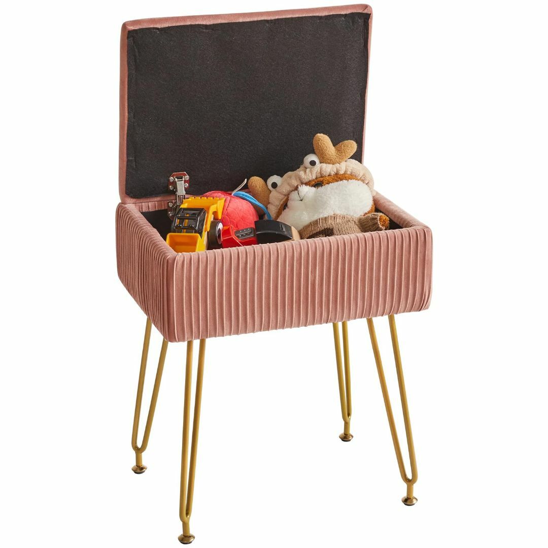 【色: ピンク】YMYNY オットマン, 収納オットマン、椅子スツール布張り、フ インテリア/住まい/日用品の机/テーブル(その他)の商品写真
