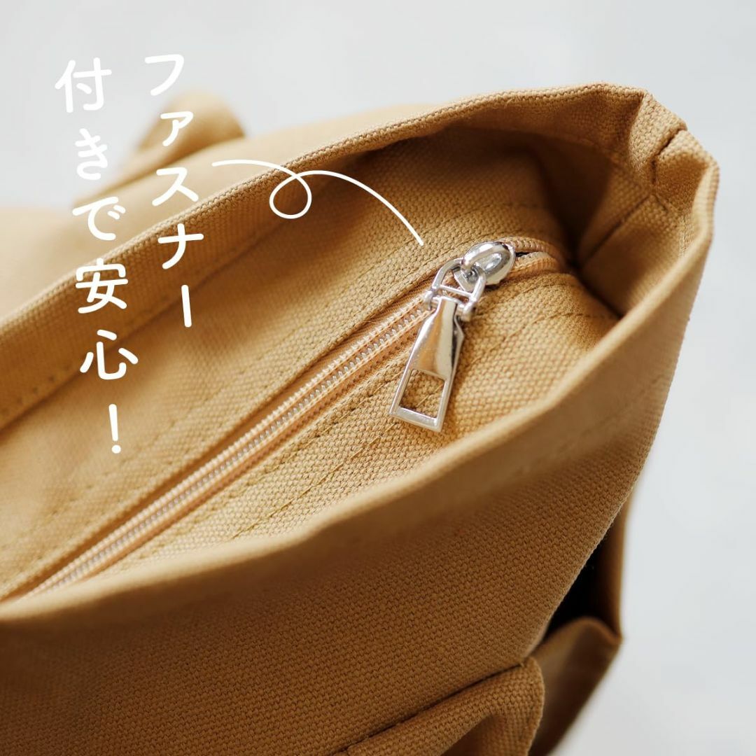 【色: グレー】[pieka] トートバッグ 大きめ 帆布 軽量 6ポケット付き レディースのバッグ(その他)の商品写真