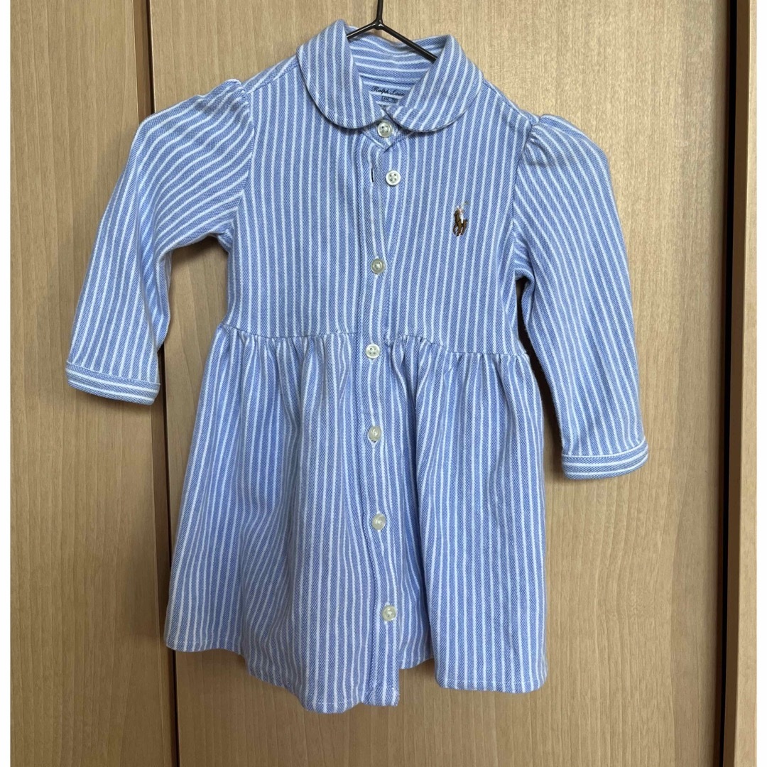 Ralph Lauren(ラルフローレン)のラルフローレン ボーダーワンピース 70サイズ キッズ/ベビー/マタニティのベビー服(~85cm)(ワンピース)の商品写真