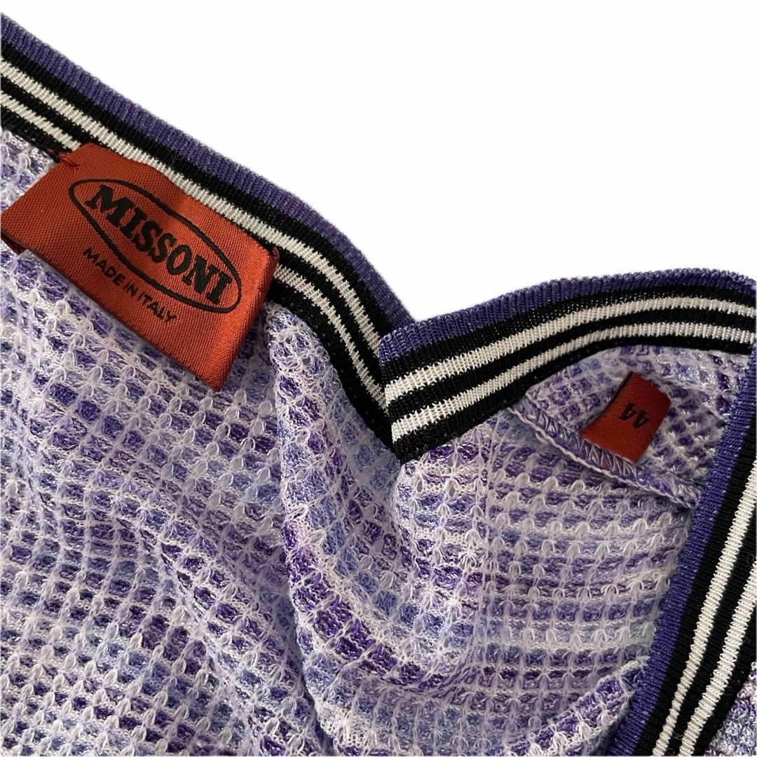 MISSONI(ミッソーニ)のMISSONI 総柄 グラデーション ニット カーディガン 羽織り 44 レディースのトップス(カーディガン)の商品写真