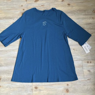 ボーダーTシャツ　ブルーグリーン　日本製　綿100%(Tシャツ(半袖/袖なし))