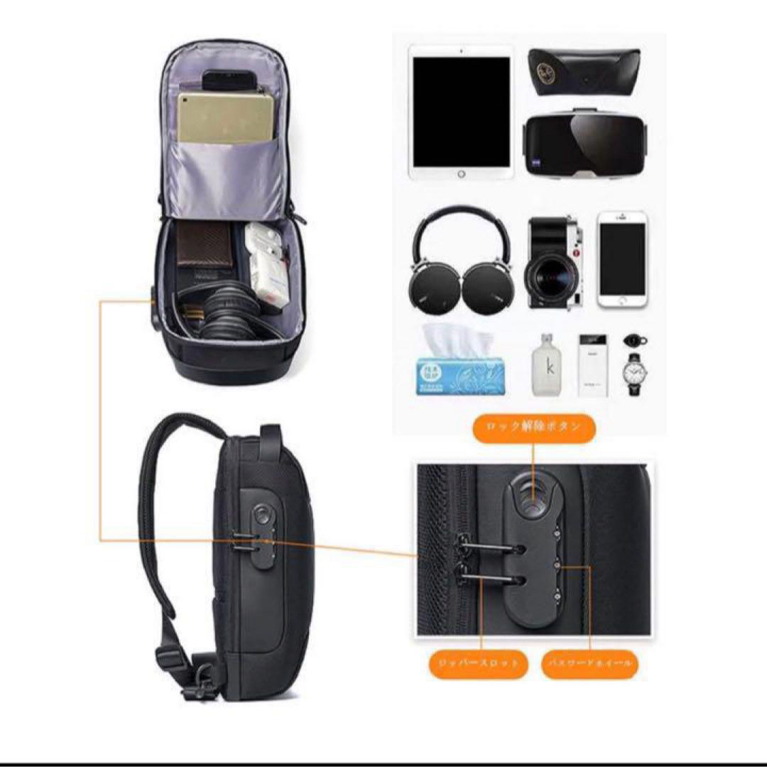 ✨ボディバッグ&モバイルバッテリー✨ USBポート付き PSE認証 アウトドア メンズのバッグ(ボディーバッグ)の商品写真