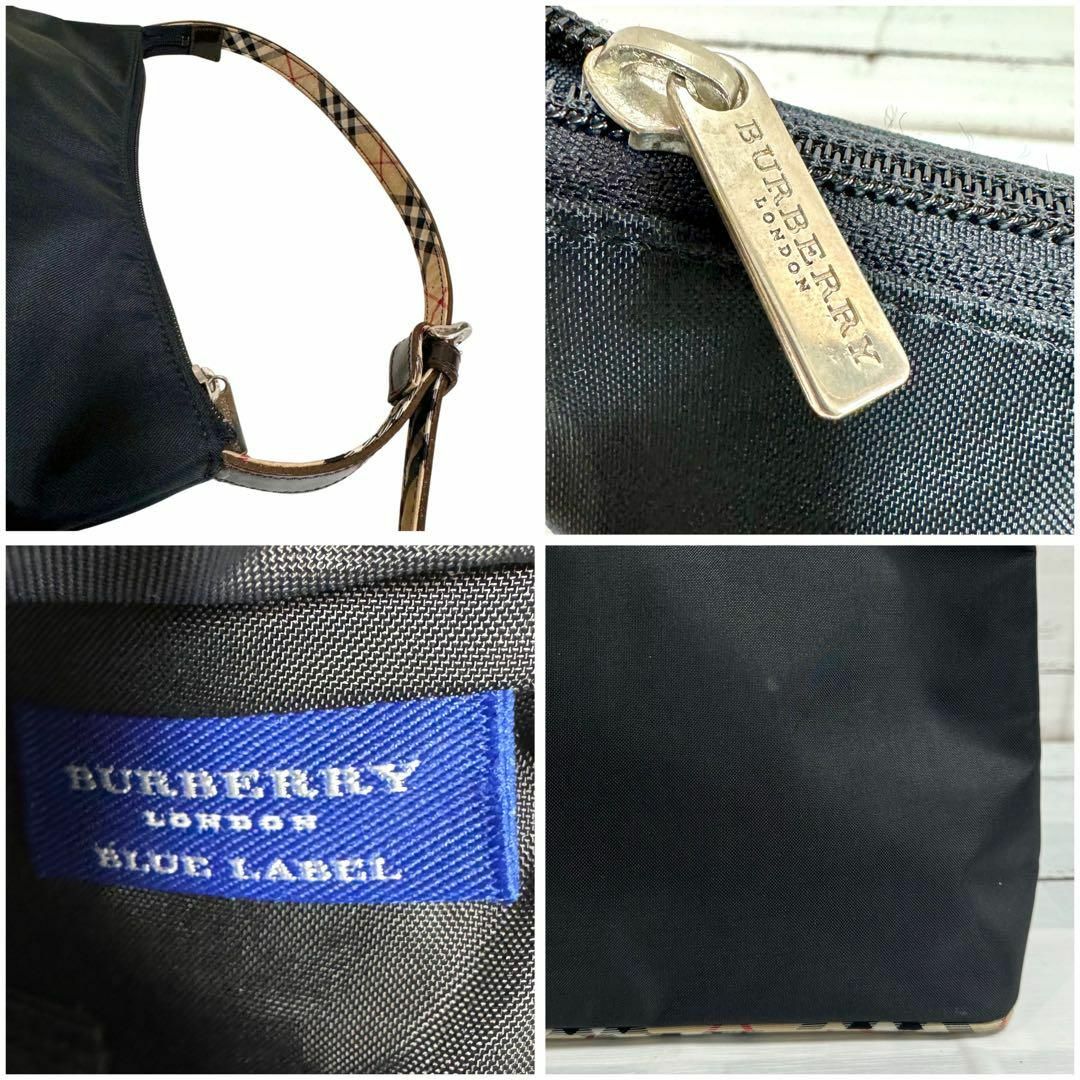 BURBERRY BLUE LABEL(バーバリーブルーレーベル)の【美品】バーバリー ブルーレーベル ワンショルダー ナイロン ノバチェック 黒 レディースのバッグ(ショルダーバッグ)の商品写真