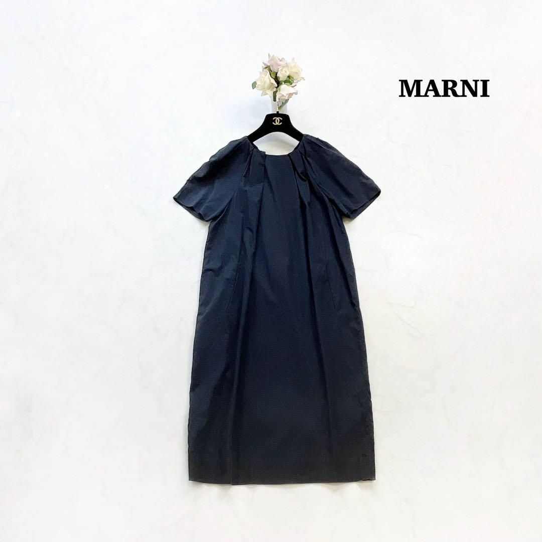 Marni(マルニ)の【MARNI】ふんわりシルエット＊コットン　ひざ丈ワンピース　大きいサイズ　42 レディースのワンピース(ひざ丈ワンピース)の商品写真