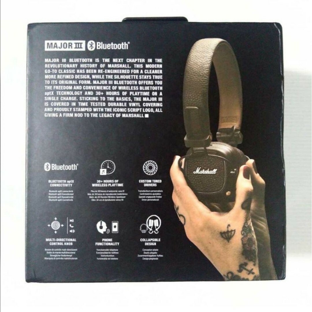 Marshall(マーシャル)のdg Marshall MAJOR III BLUETOOTH ブラウン スマホ/家電/カメラのオーディオ機器(ヘッドフォン/イヤフォン)の商品写真