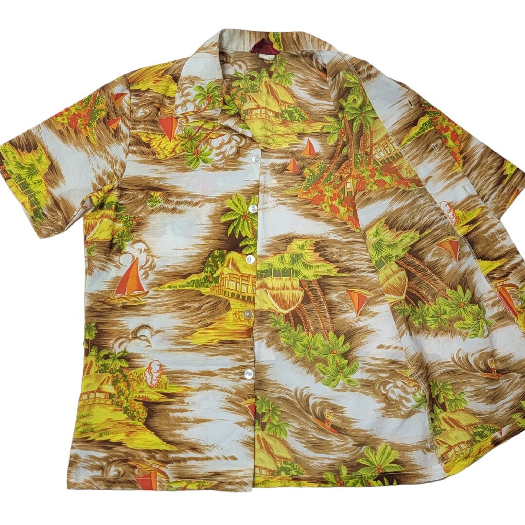 【60S 70S】シアーズ SEARS アロハシャツ L オープンカラーシャツ メンズのトップス(シャツ)の商品写真