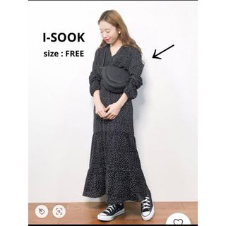 ザラ(ZARA)のISOOK｜アイスー カシュクールドットロングワンピース ブラック(ロングワンピース/マキシワンピース)