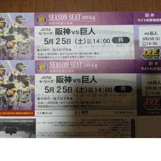 阪神タイガース - 甲子園球場100周年記念ピンバッチ（5/25巨人戦ライト外野通路側ペア席付き）