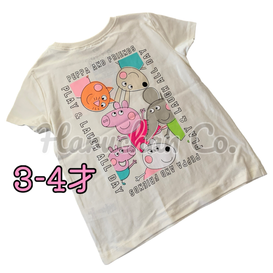 NEXT(ネクスト)の●未使用●3-4才　Peppa pig  バックプリント　Tシャツ キッズ/ベビー/マタニティのキッズ服女の子用(90cm~)(Tシャツ/カットソー)の商品写真