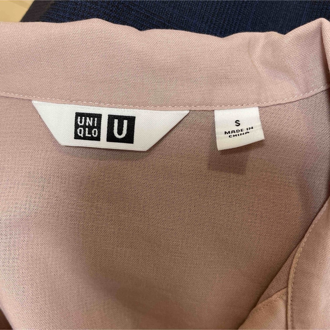 UNIQLO(ユニクロ)のユニクロ　ピンク　半袖シャツ　シアーコットンシャツ レディースのトップス(シャツ/ブラウス(半袖/袖なし))の商品写真