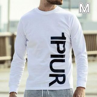 ウノピュウ ロンT  縦ロゴプリント Mサイズ  ホワイト 長袖Tシャツ