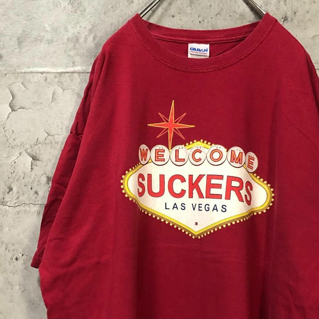 SUCKERS 企業ロゴ カジノ USA輸入 オーバー Tシャツ メンズのトップス(Tシャツ/カットソー(半袖/袖なし))の商品写真