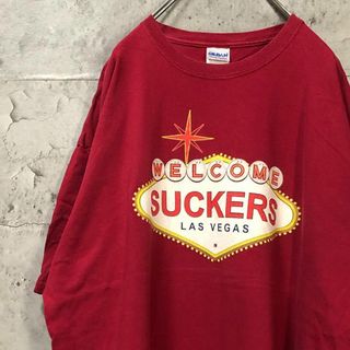 SUCKERS 企業ロゴ カジノ USA輸入 オーバー Tシャツ(Tシャツ/カットソー(半袖/袖なし))