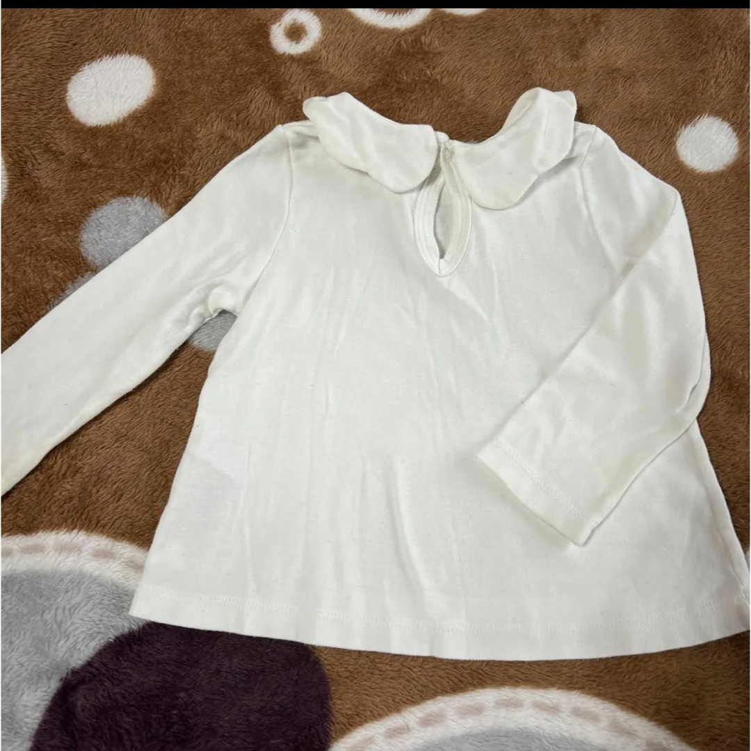 PETIT BATEAU(プチバトー)のプチバトー　長袖　白　ホワイト キッズ/ベビー/マタニティのベビー服(~85cm)(シャツ/カットソー)の商品写真
