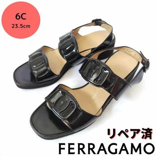 Salvatore Ferragamo - サルヴァトーレ・フェラガモ【Ferragamo】ヴァラプレート サンダル 黒