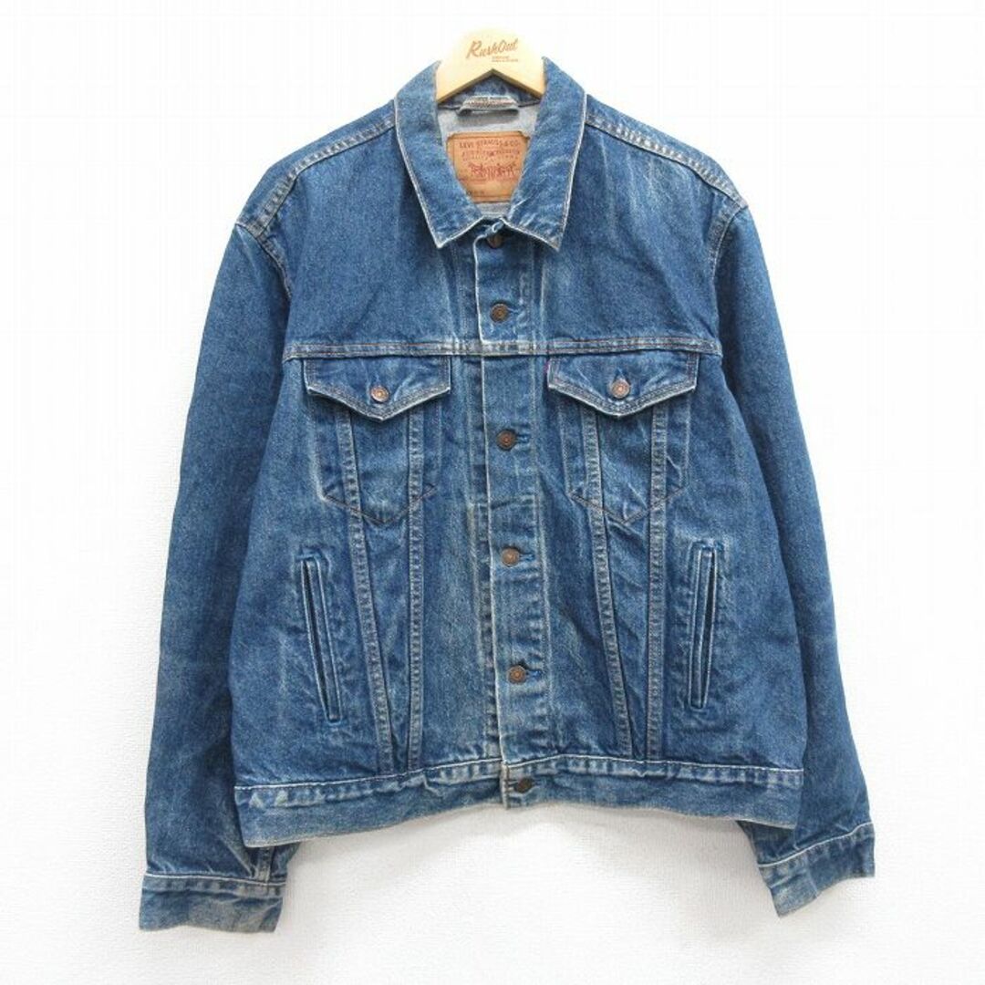 Levi's(リーバイス)のL★古着 リーバイス Levis 70506 長袖 ジージャン メンズ 90年代 90s コットン USA製 紺 ネイビー デニム 24may11 中古 アウター Gジャン ジャケット メンズのジャケット/アウター(ダッフルコート)の商品写真